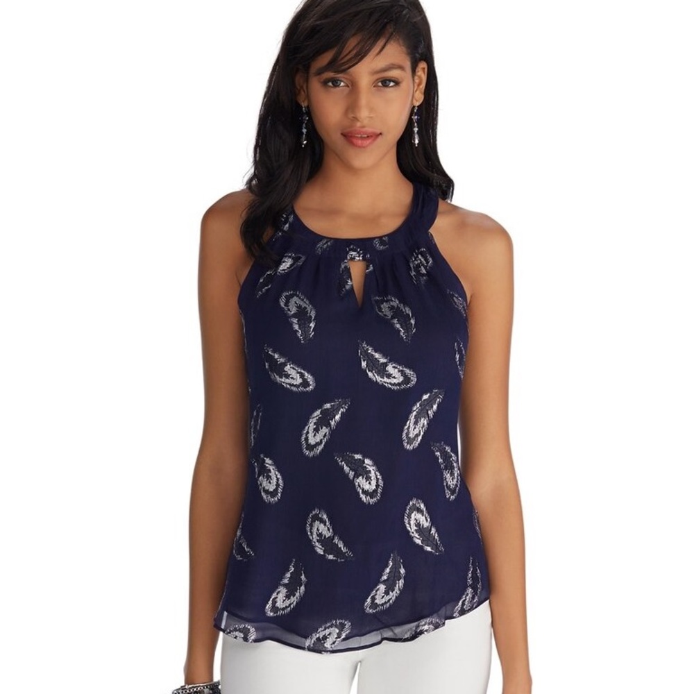 White House Black Market Sheer Metallic Tank